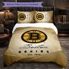 Boston Bruins Pattern Microfiber 3Pcs Bedding Set Decor Duvet Cover Set For Bedroom Home Use