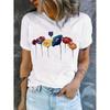 Women's Floral & Butterfly Print Casual T-Shirt - Short Sleeve Round Neck Breathable for All-Season Wear, Ladies T Shirts