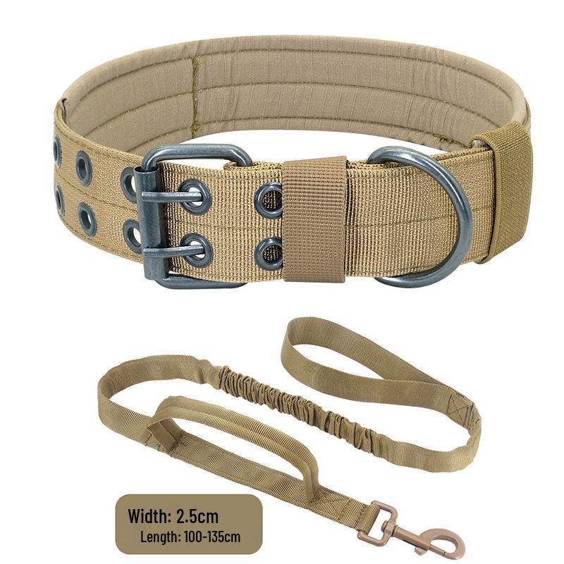 Tactical Dog Collar for Medium-Large Breeds - Ideal for Golden Retrievers - Outdoor Neck Gaiter with Leash