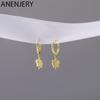 Leaves Pendant Hoop Earrings Female Simple Fashion Jewelry