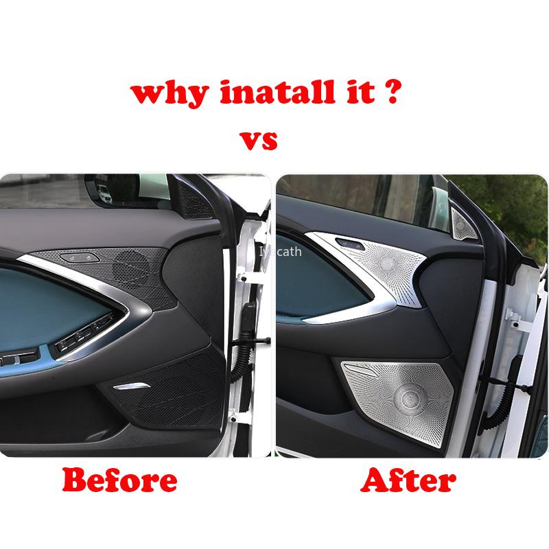 For MG 7 MG7 2024 Car Speaker Cover Stainless steel 4 Door Loudspeaker Sound Pad Trim interior Horn Accessories
