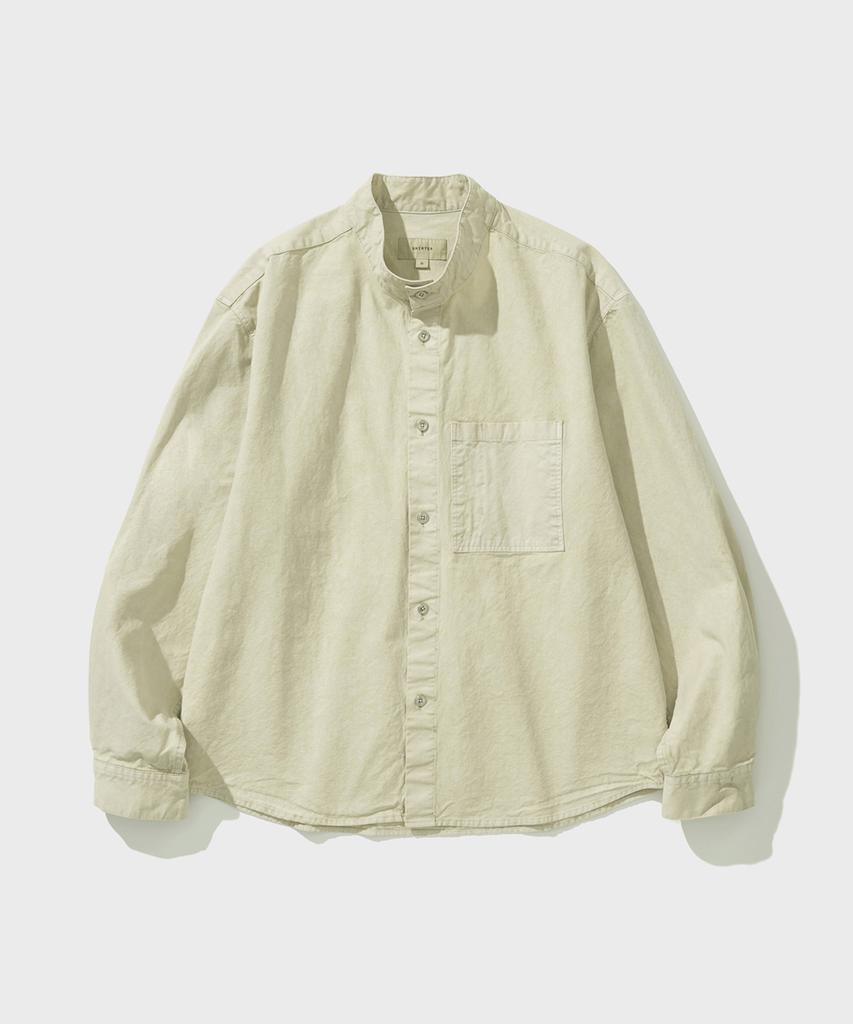 SHIRTER High Neck Overdyed Shirt (Ivory)
