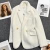 Winter Temperament High-End Outwear Small Fragrance Blazer Female Tops Mink Velvet Coat Women Mao Mao White Suit Jacket