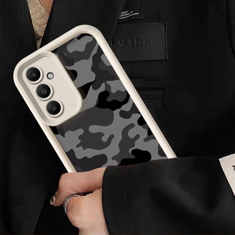 Чехол для телефона Samsung Galaxy A16 A34 A12 A14 A32 A23 A26 A56 A15 A51 A73 A53 A54 Мягкий чехол-оболочка Черный камуфляж