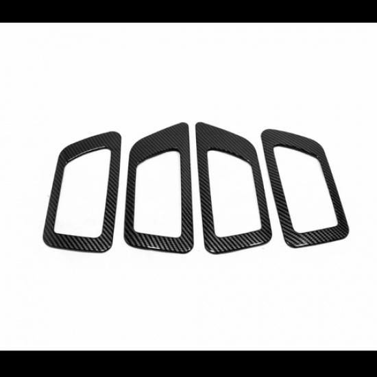 For Toyota Highlander 17- Carbon Fiber Car Door Handle Bowl Cover Trim 4PCS