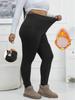 Леггинсы больших размеров с карманами на осень/зиму, утепленные флисом, с высокой посадкой, верхняя одежда, женские зимние теплые леггинсы