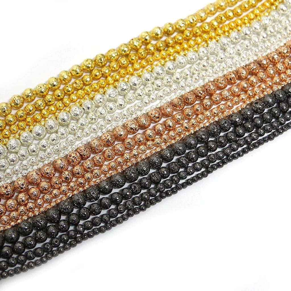 Натуральный лавовый камень круглые гематитовые бусины для рукоделия 4, 6, 8, 10 мм, изготовление ювелирных изделий