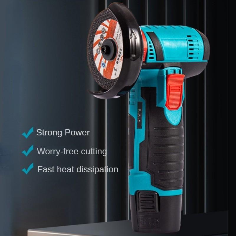 Household Rechargeable Cutting Machine Polishing Power Tool Blue Mini Handheld Polishing Machine Portable Electric Angle Grinder