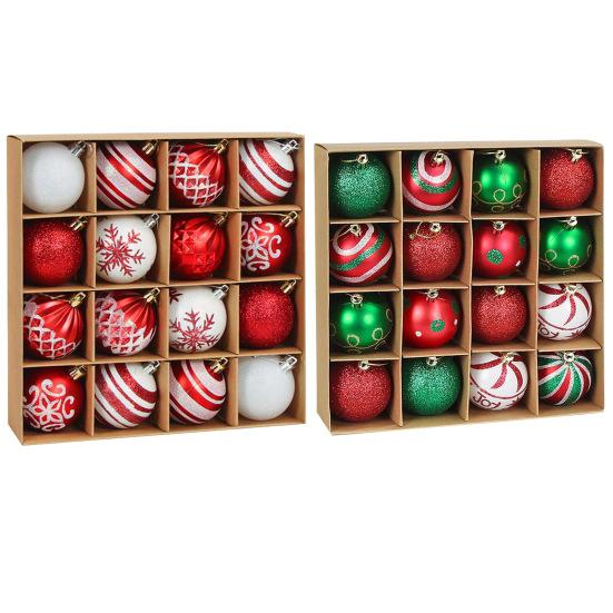 16 Pcs Christmas Ball Ornaments 2.36 Inch Shatterproof Plastic Balls Christmas Tree Hanging Decoration for Xmas Tree Holiday Party Decor