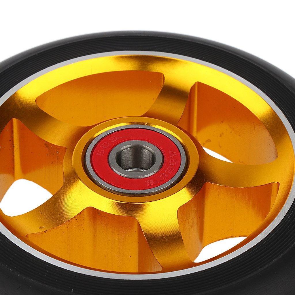 Колесо для самоката SunniMix, алюминиевый сплав, сердечник из полиуретана, колесо для самоката с подшипником, сменное колесо для самоката, доска для самоката для мини-складывания