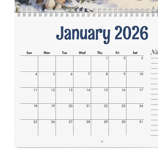 Yousheng 2026 Пасторальный Драконий Календарь Драконы Времени Года Настенный Календарь Ежемесячный Календарь Планировщик для Офиса или Дома Подарок для Любителей Драконов