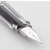 Refillable Fountain Pen with Ink Cartridge Stainless Steel Chrome Plated 0.38mm Nib Writing Pen Set Black