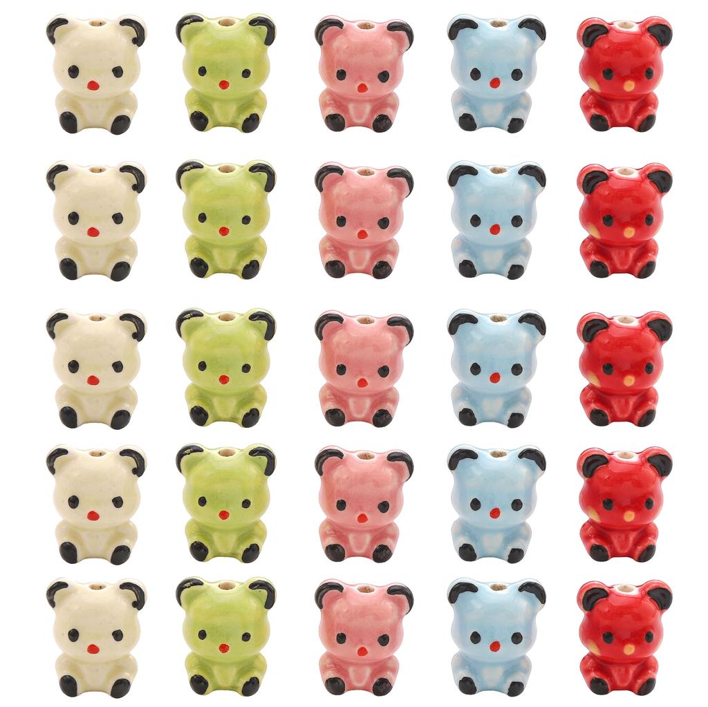 16x19mm Pickup Bear Ceramic Hand-painted Bead For DIY Bracelets Necklaces Jewelry Making