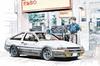 Aoshima Bunka Kyozai Rakupla Snap Kit Initial D Hachiroku Scale Plastic Model (AOSHIMA) No. CM-1 Takumi's 1/32 Pre-Colored