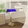 Banker S Desk Lamp With Antique Bronze Tone Base Table Lamp With Blue Glass Shade For Home Office Blue