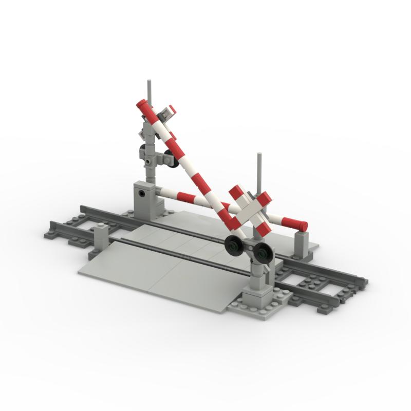 Trains Railway Crossings Lifting Railings Track Accessories Assembly MOC City Traffic Road Building Block Accessories
