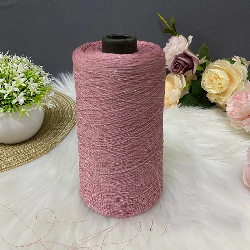 250 г Красивая блестящая льняная пряжа золотого и серебряного цвета для ручного вязания крючком, тонкая швейная нить для летнего кардигана, накидки