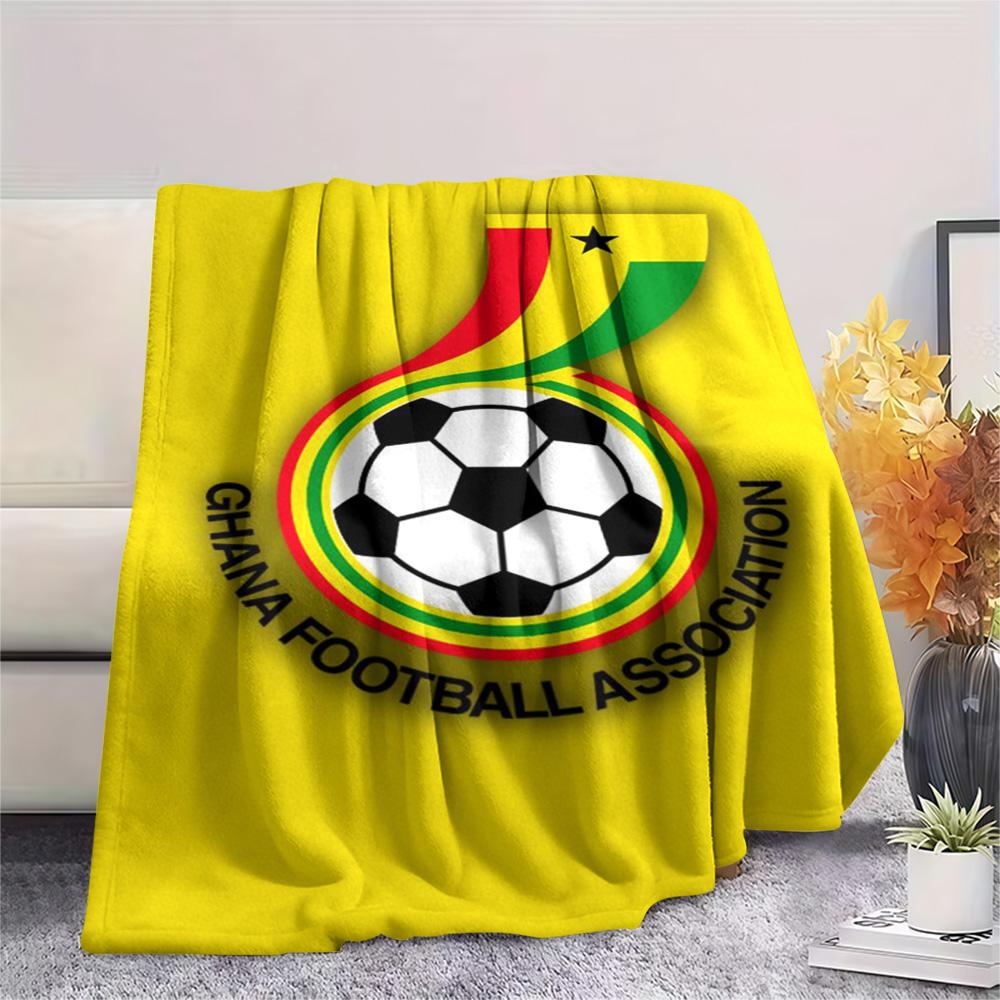 1Pc Ghana football Print Flannel Blanket High Quality Warm Comfortable Cover for All Seasons Perfect for Gifts Home Decor