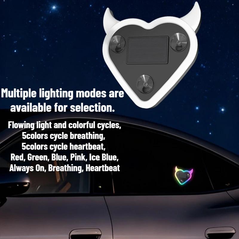 1 шт. Романтическая светодиодная LED-лампа в виде сердца на солнечных батареях для автомобиля, меняющая цвет, лампа настроения для декора интерьера