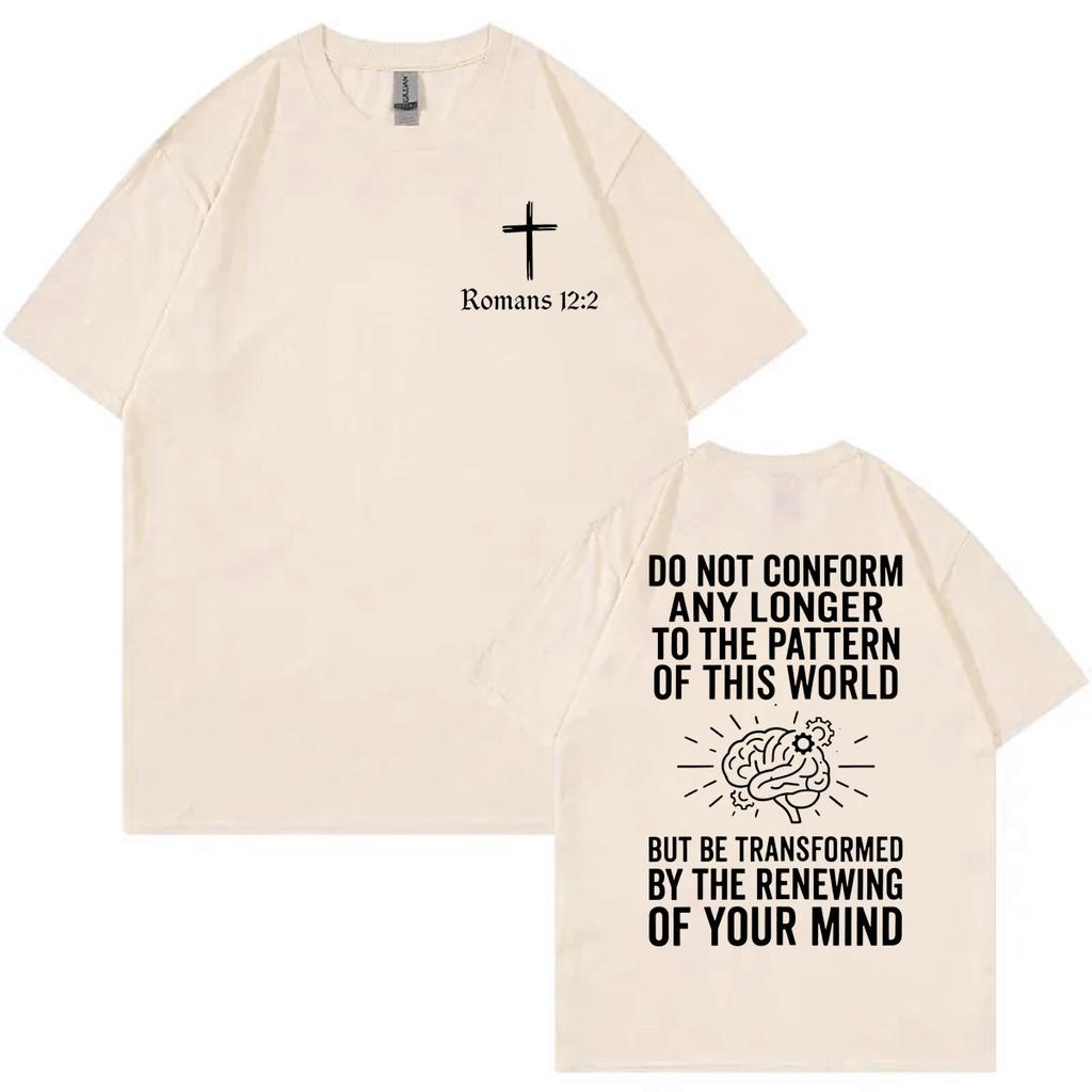 Do Not Conform Christian Bible Verse Tshirt Fashion Aesthetic Short Sleeve Tshirts Men Women Clothing Casual Cotton T Shirts