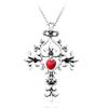 Vampire Diaries Necklace Fashion Vintage Sacred Heart Gem Crystal Cross Long Chain Pendant Necklace