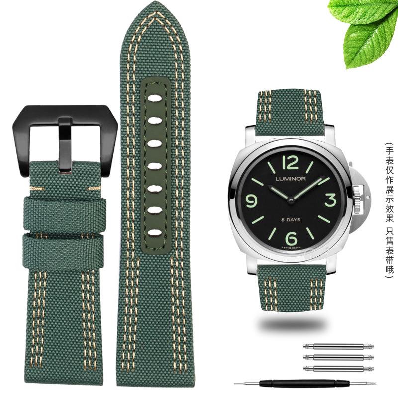 Для ремешка часов Panerai Pam00984 00985 PAM111 PAM441 Stealth Нейлоновый кожаный ремешок Браслет Аксессуар 24 26 мм большой размер для мужчин