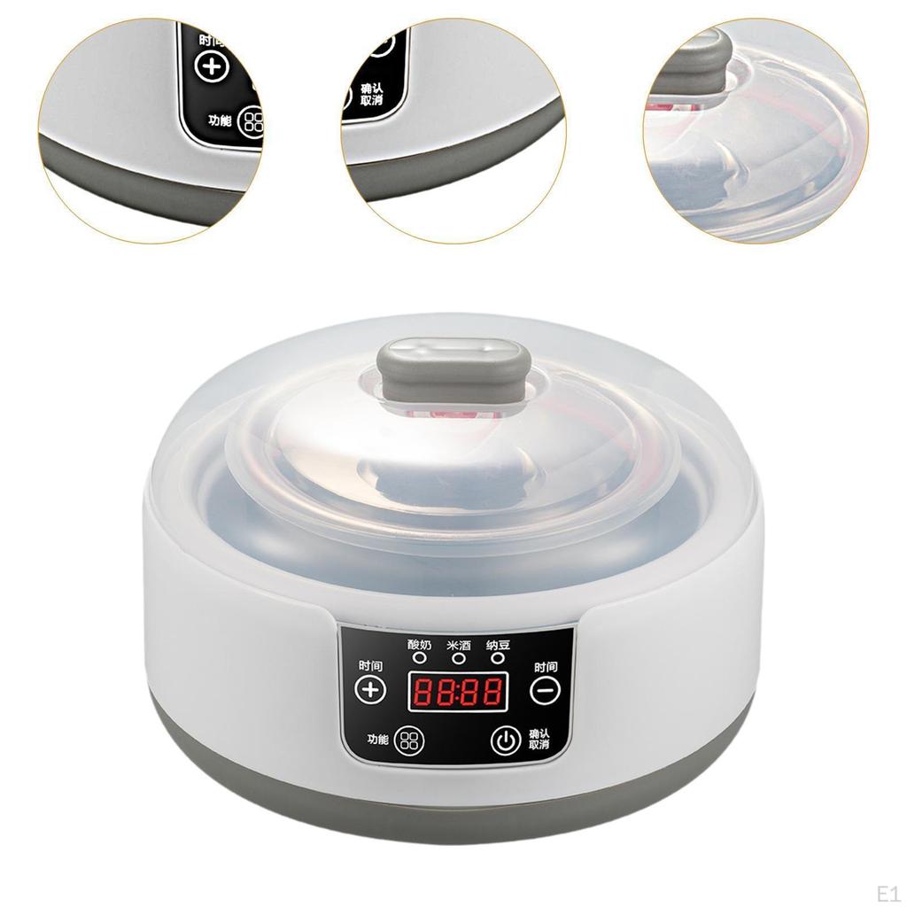 Цифровая йогуртница Natto DIY из нержавеющей стали с внутренним горшком, электрическая машина для кемпинга