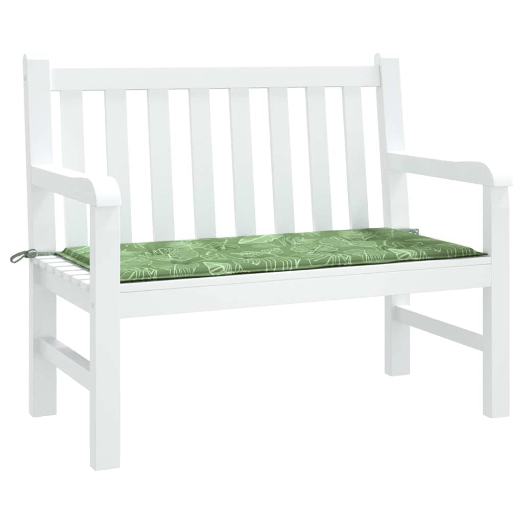 Garden Bench Cushion with Leaf Pattern 120 x 50 x 4 cm Oxford Fabric