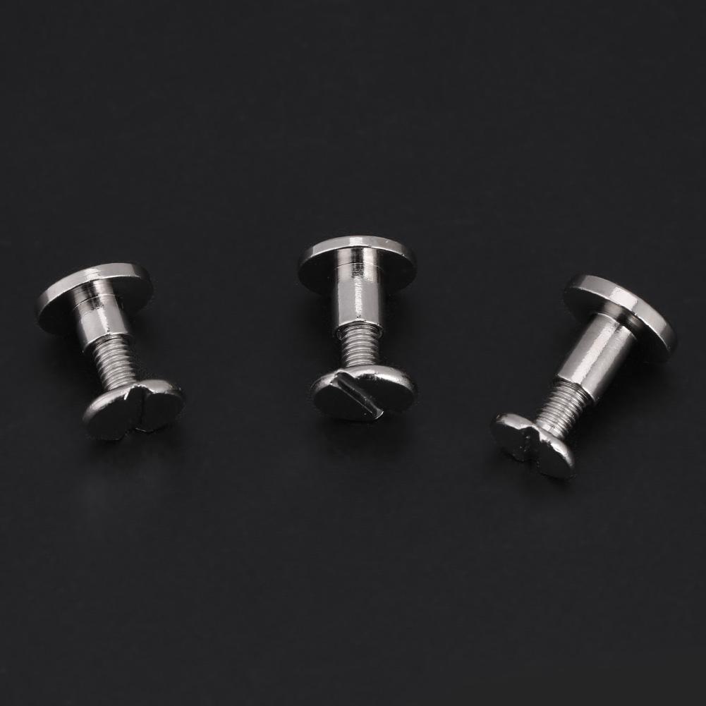 20Pcs/set Brass Threaded Flat Nut Nail Rivets Screws Leather Craft Repair Supplies