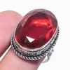 Натуральный гранат драгоценный камень ручной работы 925 стерлинговое серебро ювелирное кольцо размер 8 u9Z51