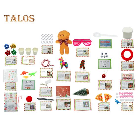 Рождественский комплект эльфа 2024 года 12/24 дня рождественских развлечений для эльфа реквизит обратный отсчет Рождества подарочная коробка для детей и семьи