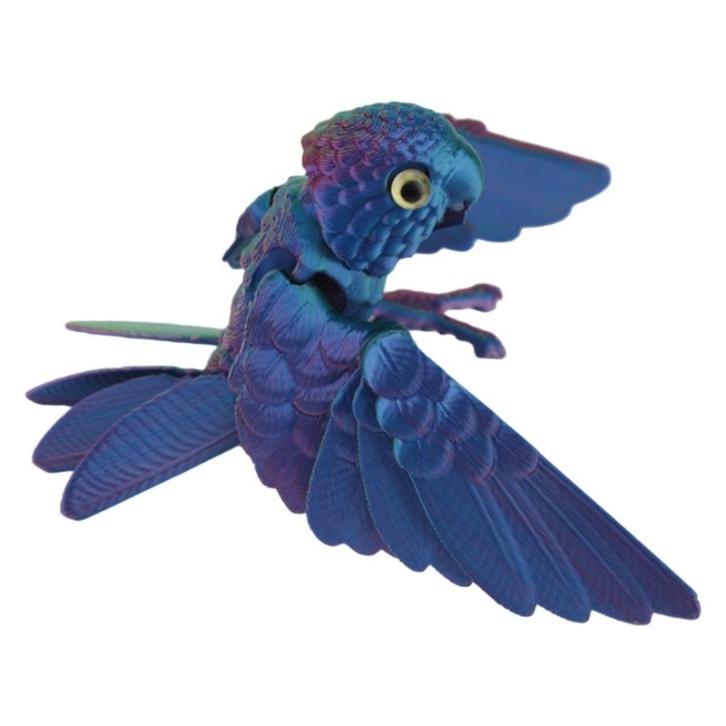 Flexible Joints Articulated Parrots Fidgety Toy Desktop Decors 3D Printed Parrots,Realistic Parrots Statue Home Decors