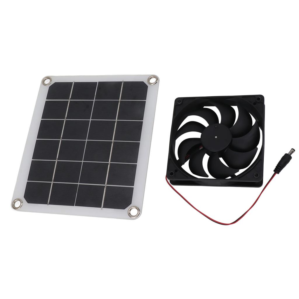 10W Solar Panel Exhaust Fan Waterproof Solar Powered Attic Ventilator for Pet House RV Greenhouse