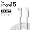 PD 60W Fast Charger 6A USB C To Type C Cable For iPhone 16 17 Pro MAX Quick Charging For Samsung S24 Xiaomi Cable