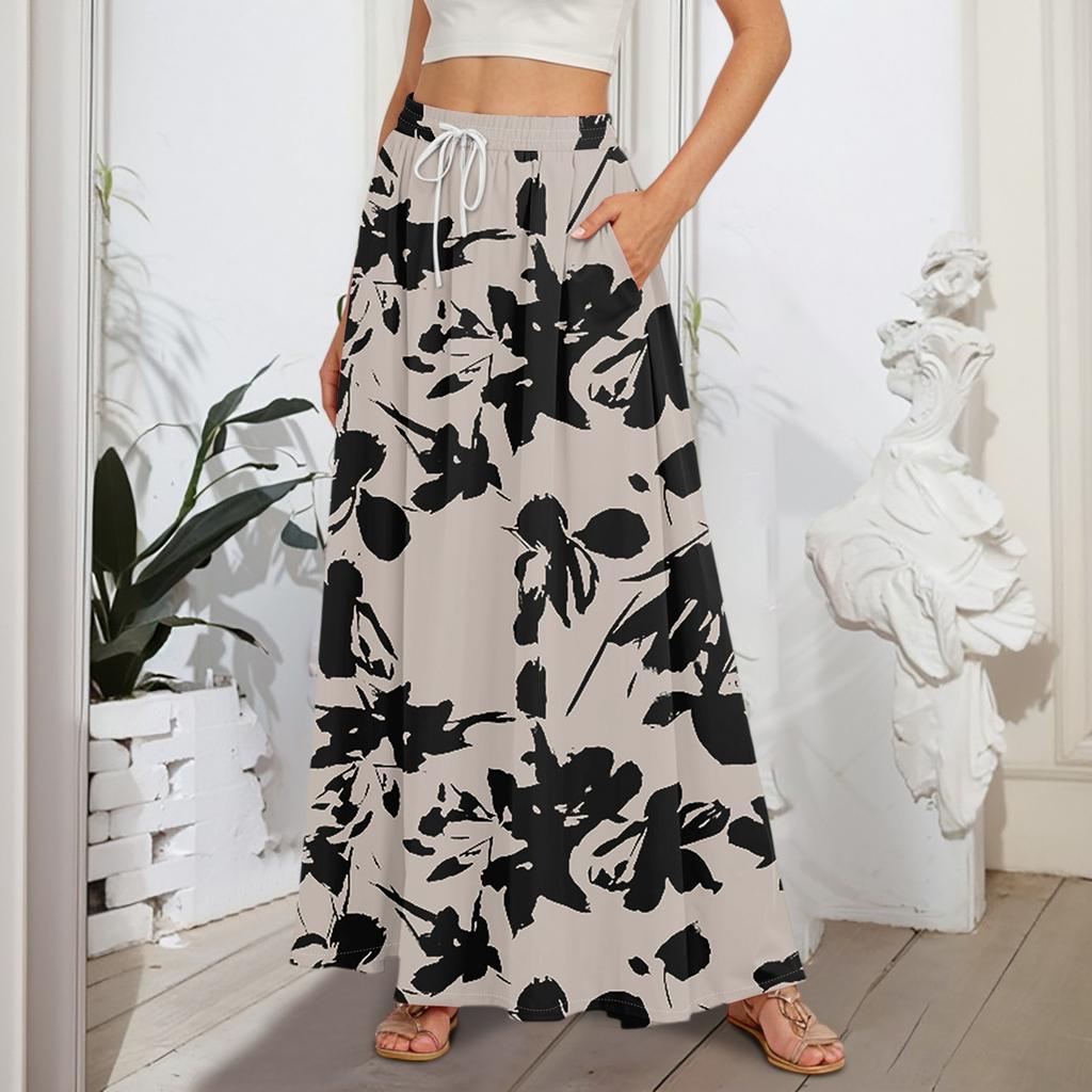 Женские струящиеся расклешенные юбки-макси с оборками и эластичным поясом, элегантные многослойные длинные юбки в стиле бохо