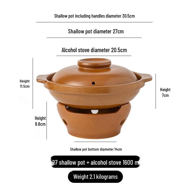 ZISIZ Ceramic Alcohol Stove Mini Hot Pot Set