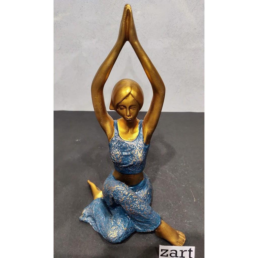 Resin Lady Yoga Poses Showpiece for Home Decor Showpiece, Lady Yoga Posture for Home Shelves Decorative Item