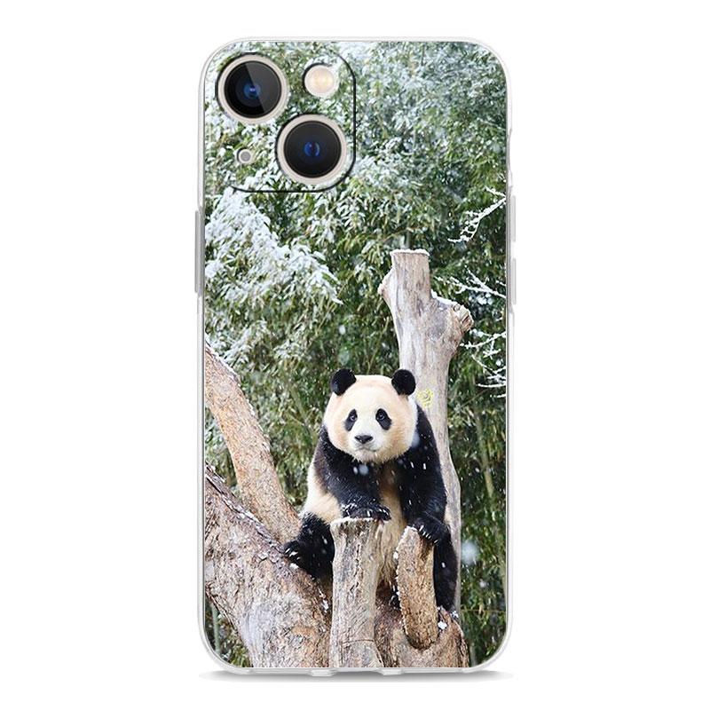 Чехол для телефона iPhone 15 14 13 12 Mini 11 Pro Max XS X XR 7 8 Plus прозрачный противоударный силиконовый чехол TPU Fubao panda