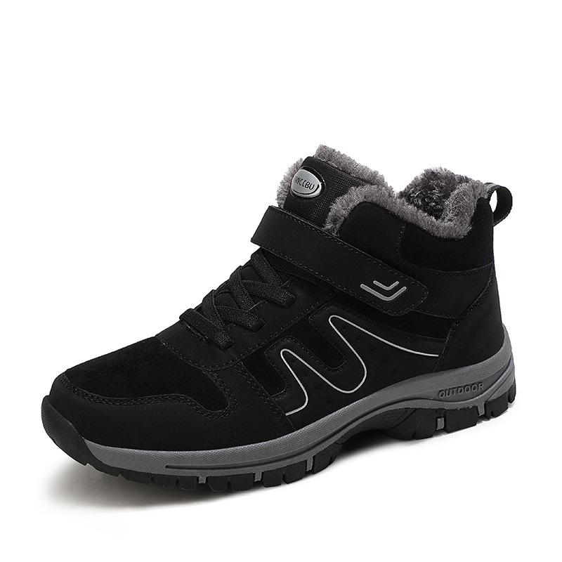 Middle-aged and Elderly Walking Shoes Large Size Winter Velvet Elderly Shoes Cotton Shoes High-top Warm Parents Casual Sports Shoes