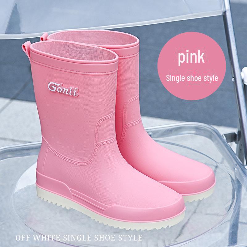 Women's Mid-Tube Lightweight Waterproof Rain Boots - European & American Fashion