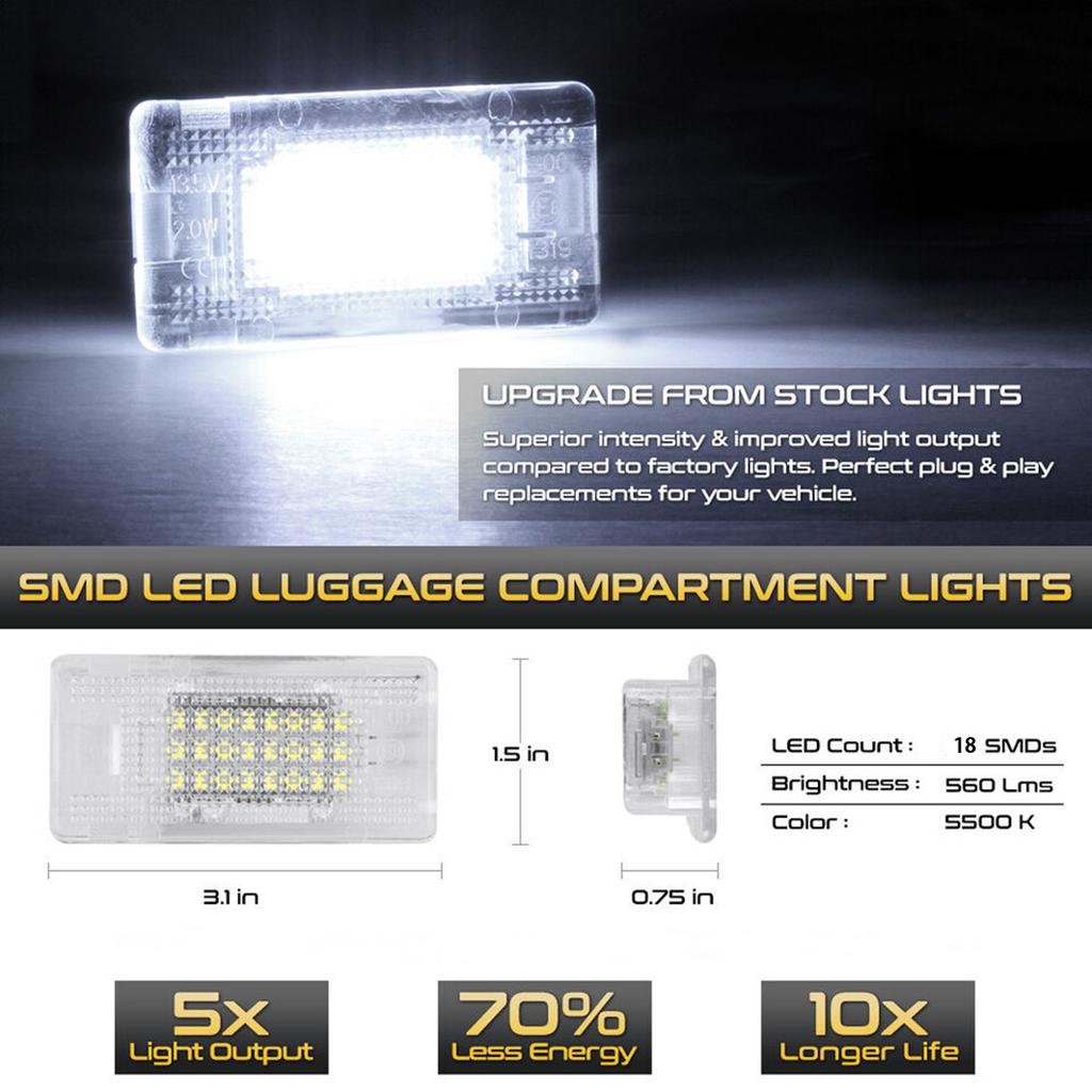 1 шт., белый светодиодный светильник для дверей, салон для ног, багажник, бардачок, светильник для багажа для F20 E46 E90 E39 E60 E65 F01 F84, аксессуары