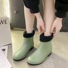 Женские короткие нескользящие водонепроницаемые модные резиновые сапоги