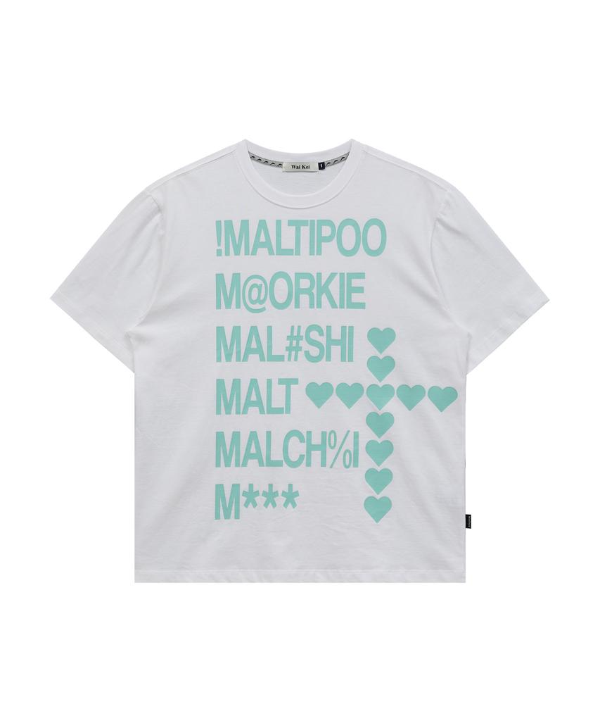 WAIKEI Мальтипу Lettering Color Block Футболка с коротким рукавом Белый