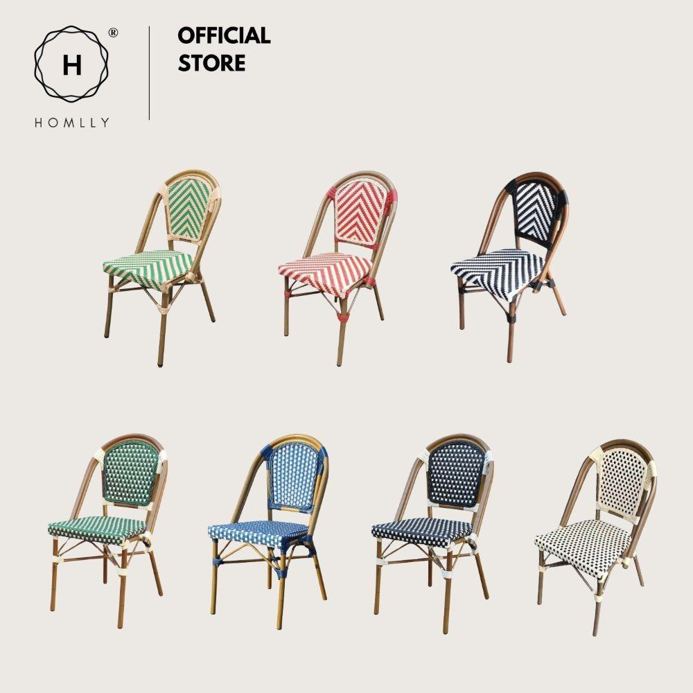 HOMLLY Франсуа Французский Ротанг Уличный Бистро Обеденный Патио Балкон Стул (X2ШТ)