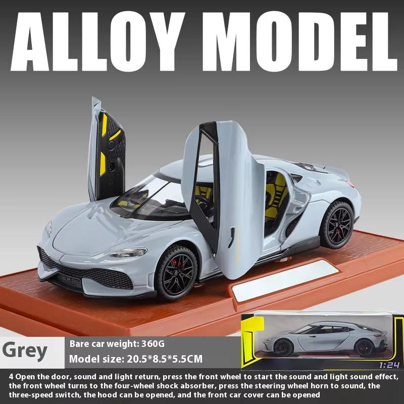 Новый 1:24 Gemera GT Sports Car Alloy Diecast Metal Model Car Sound & Light Детская игрушечная машинка Коллекционные подарки на день рождения для мальчика Mini