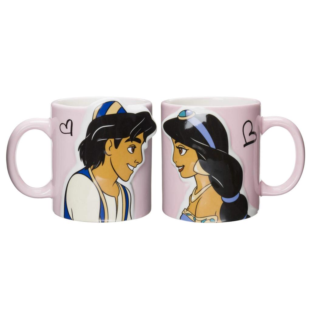 Disney "Aladdin" Jasmine & Aladdin Kissing Pair Mugs 300ml (san2577)