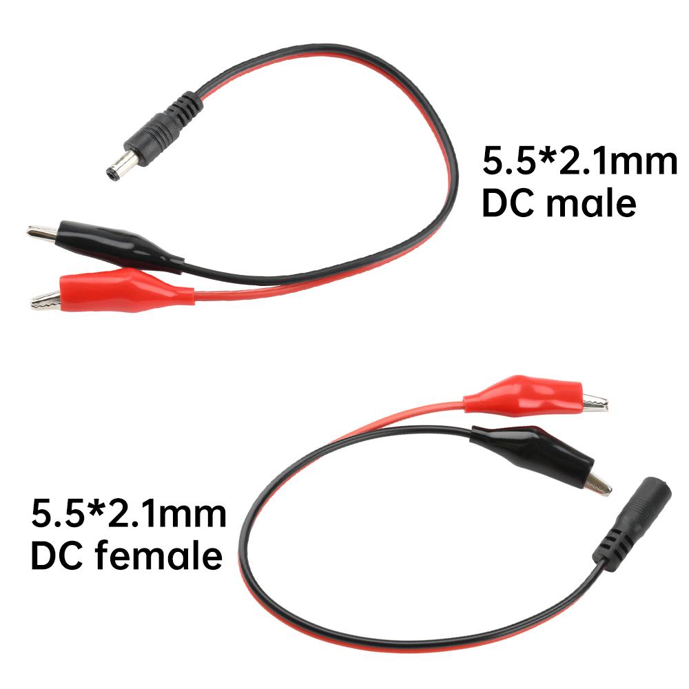 25CM/30CM Metal Alligator Clip Crocodile Electrical Clamp for Testing Probe Crocodile Test Clip to DC Adapter Multimeter For Car