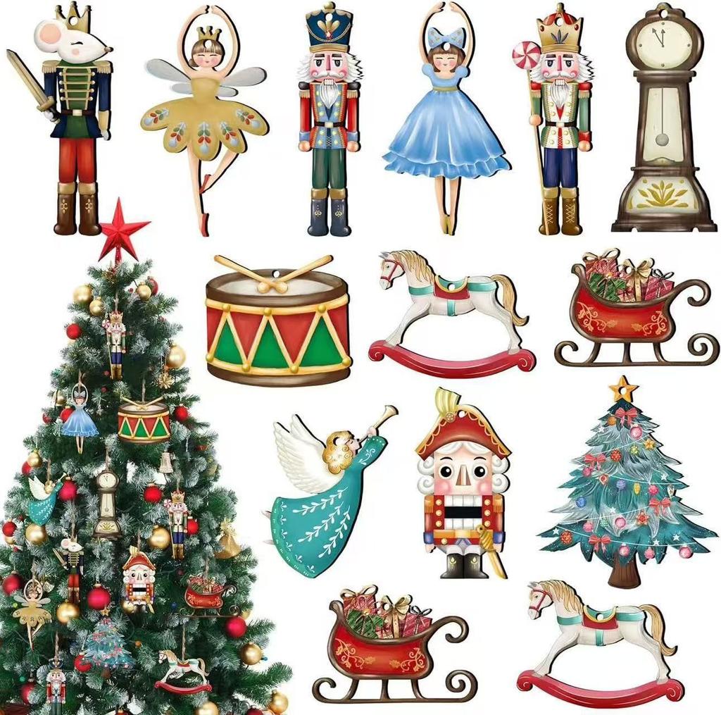 Christmas Nutcracker Jewelry, Wooden Hanging Nutcracker, Miniature Nutcracker, Traditional Festival Pendant.
