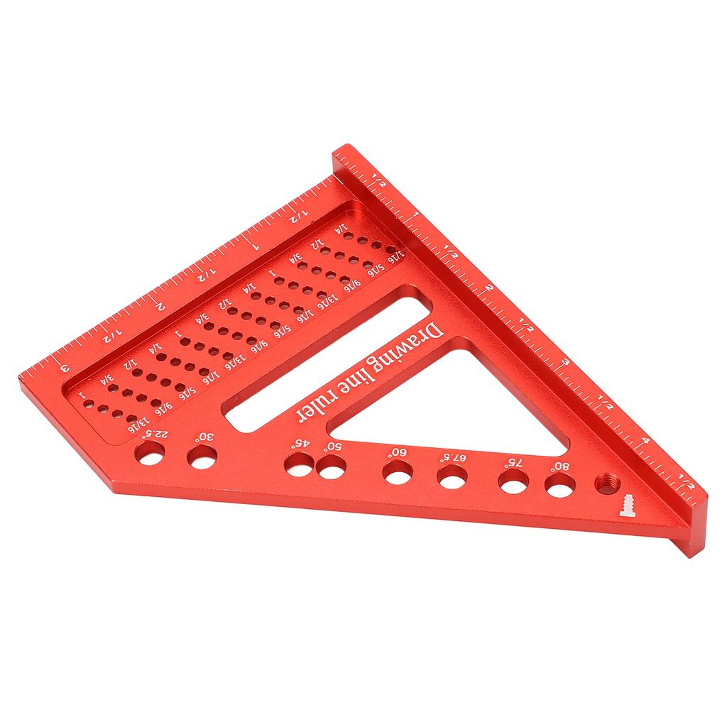 Drawing Line Ruler Aluminum Alloy 0 To 90 Degree Woodworking Square for Engineering Construction