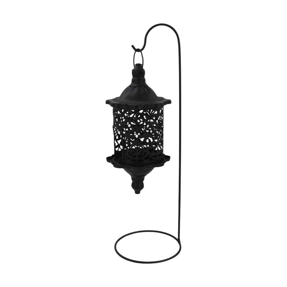 Iron Candle Stand Vintage Candle Holder Tabletop Ornament Hollow Metal Candlestick Living Room